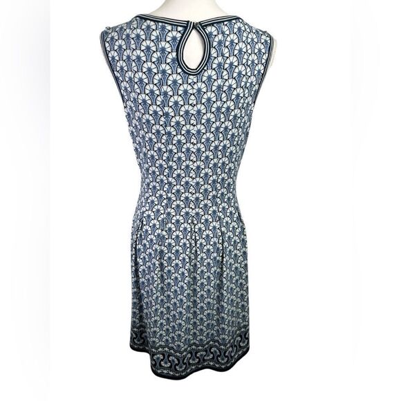 Max Studio Women's Printed Sleeveless Fit and Flare Dress Size L Blue Navy - Picture 5 of 10